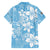 Fiji Tapa Pattern Family Matching Off Shoulder Short Dress and Hawaiian Shirt Plumeria Floral