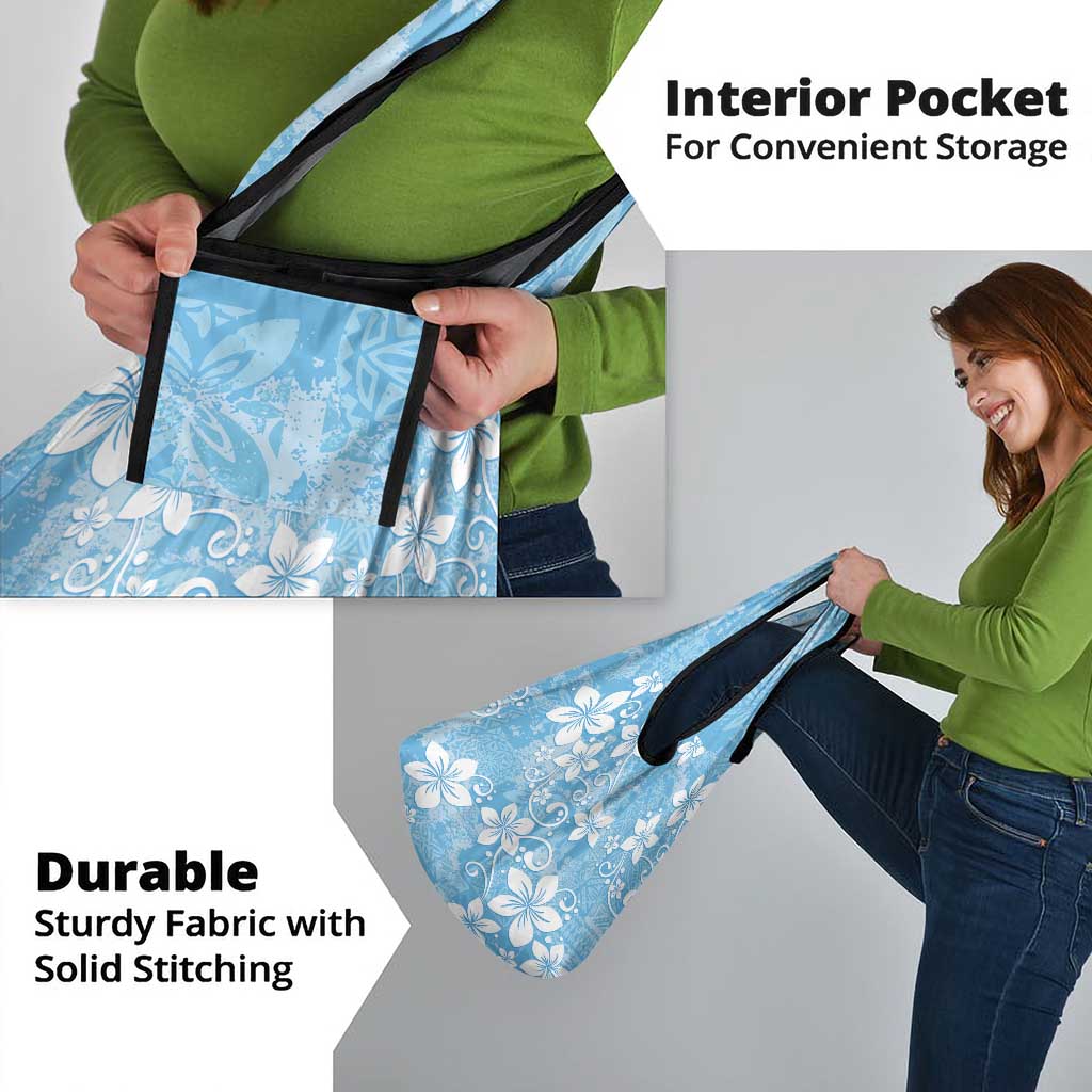 Fiji Tapa Pattern Grocery Bag Plumeria Floral