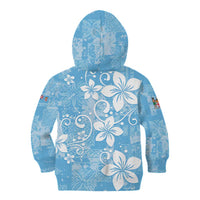 Fiji Tapa Pattern Kid Hoodie Plumeria Floral