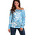 Fiji Tapa Pattern Off Shoulder Sweater Plumeria Floral