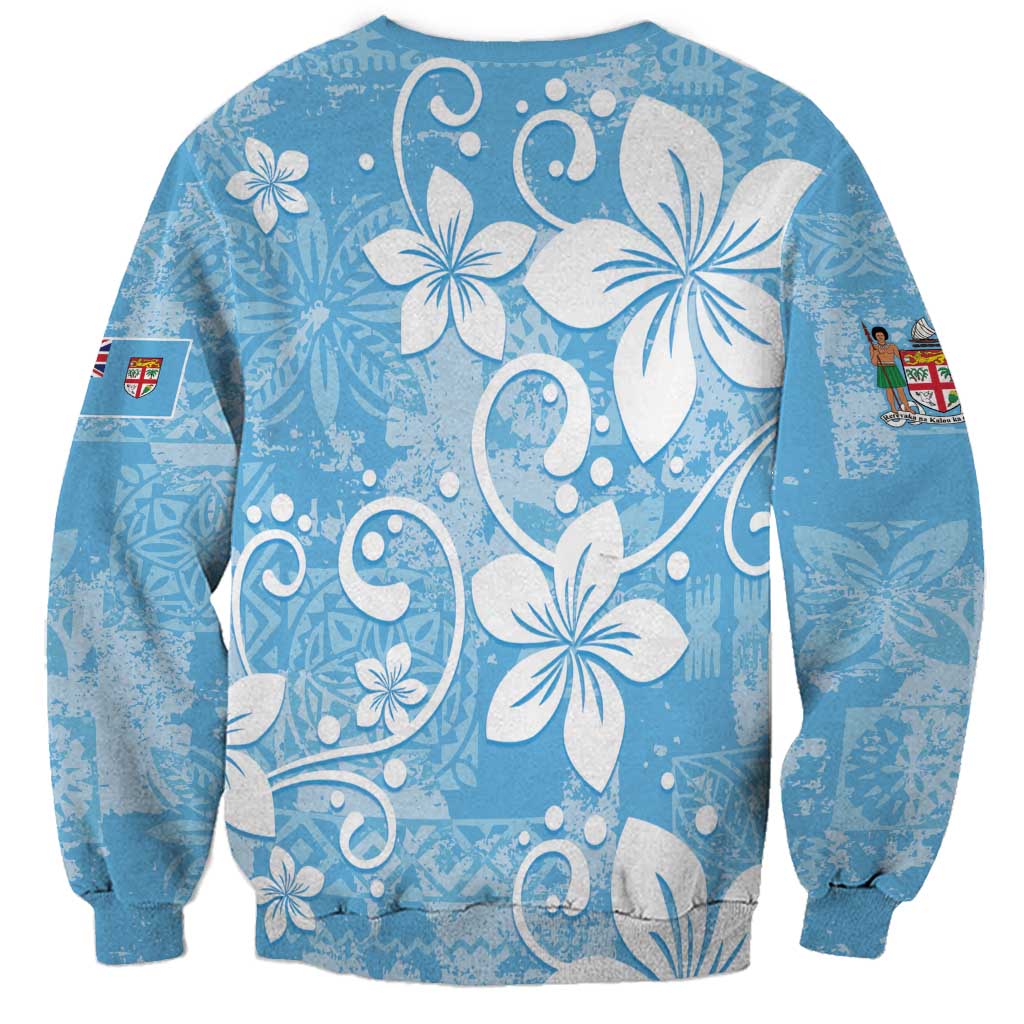 Fiji Tapa Pattern Sweatshirt Plumeria Floral