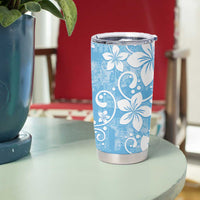 Fiji Tapa Pattern Tumbler Cup Plumeria Floral