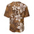 Plumeria Floral Tapa Pattern Vintage Gold Baseball Jersey