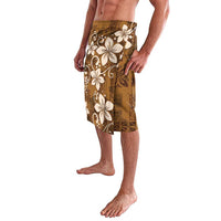 Plumeria Floral Tapa Pattern Vintage Gold Lavalava