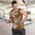 Plumeria Floral Tapa Pattern Vintage Gold Men Tank Top