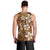 Plumeria Floral Tapa Pattern Vintage Gold Men Tank Top