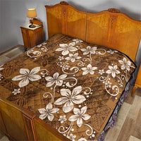 Plumeria Floral Tapa Pattern Vintage Gold Quilt LT01 - Polynesian Pride