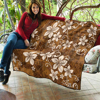 Plumeria Floral Tapa Pattern Vintage Gold Quilt LT01 - Polynesian Pride
