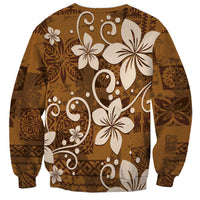 Plumeria Floral Tapa Pattern Vintage Gold Sweatshirt