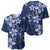 Plumeria Floral Tapa Pattern Navy Blue Baseball Jersey