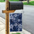 Plumeria Floral Tapa Pattern Navy Blue Garden Flag