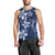 Plumeria Floral Tapa Pattern Navy Blue Men Tank Top