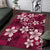 Plumeria Floral Tapa Pattern Ruby Pink Area Rug