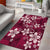 Plumeria Floral Tapa Pattern Ruby Pink Area Rug