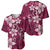 Plumeria Floral Tapa Pattern Ruby Pink Baseball Jersey