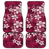 Plumeria Floral Tapa Pattern Ruby Pink Car Mats