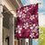 Plumeria Floral Tapa Pattern Ruby Pink Garden Flag