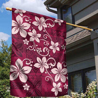 Plumeria Floral Tapa Pattern Ruby Pink Garden Flag LT01 - Polynesian Pride