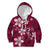 Plumeria Floral Tapa Pattern Ruby Pink Kid Hoodie
