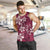 Plumeria Floral Tapa Pattern Ruby Pink Men Tank Top