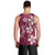 Plumeria Floral Tapa Pattern Ruby Pink Men Tank Top