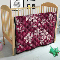 Plumeria Floral Tapa Pattern Ruby Pink Quilt LT01 - Polynesian Pride