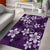 Plumeria Floral Tapa Pattern Amethyst Purple Area Rug