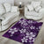 Plumeria Floral Tapa Pattern Amethyst Purple Area Rug