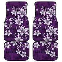 Plumeria Floral Tapa Pattern Amethyst Purple Car Mats