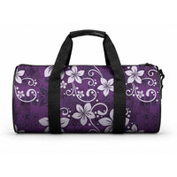 Plumeria Floral Tapa Pattern Amethyst Purple Duffle Bag LT01 One size Purple - Polynesian Pride