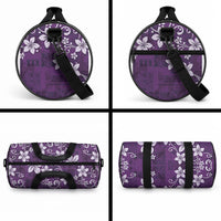 Plumeria Floral Tapa Pattern Amethyst Purple Duffle Bag LT01 - Polynesian Pride