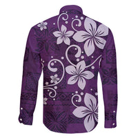 Plumeria Floral Tapa Pattern Amethyst Purple Family Matching Puletasi and Hawaiian Shirt LT01 - Polynesian Pride