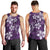 Plumeria Floral Tapa Pattern Amethyst Purple Men Tank Top