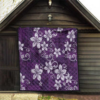 Plumeria Floral Tapa Pattern Amethyst Purple Quilt LT01 - Polynesian Pride