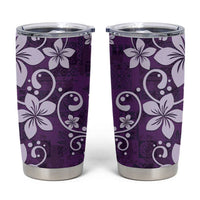 Plumeria Floral Tapa Pattern Amethyst Purple Tumbler Cup