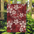 Plumeria Floral Tapa Pattern Oxblood Red Garden Flag