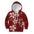 Plumeria Floral Tapa Pattern Oxblood Red Kid Hoodie