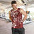 Plumeria Floral Tapa Pattern Oxblood Red Men Tank Top