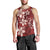 Plumeria Floral Tapa Pattern Oxblood Red Men Tank Top