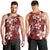 Plumeria Floral Tapa Pattern Oxblood Red Men Tank Top