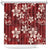 Plumeria Floral Tapa Pattern Oxblood Red Shower Curtain