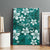 Plumeria Floral Tapa Pattern Crystal Teal Canvas Wall Art