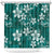 Plumeria Floral Tapa Pattern Crystal Teal Shower Curtain