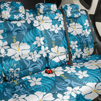 Blue Hawaiian Hibiscus Monstera Back Car Seat Cover Grunge Stylized LT01 - Polynesian Pride