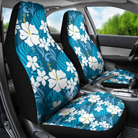 Blue Hawaiian Hibiscus Monstera Car Seat Cover Grunge Stylized LT01 - Polynesian Pride