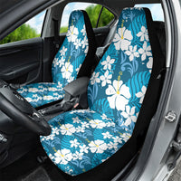 Blue Hawaiian Hibiscus Monstera Car Seat Cover Grunge Stylized LT01 - Polynesian Pride