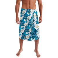 Blue Hawaiian Hibiscus Monstera Lavalava Grunge Stylized LT01 Blue - Polynesian Pride