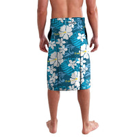 Blue Hawaiian Hibiscus Monstera Lavalava Grunge Stylized LT01 - Polynesian Pride