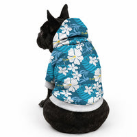 Blue Hawaiian Hibiscus Monstera Pet Hoodie Grunge Stylized LT01 - Polynesian Pride