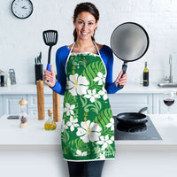 Green Hawaiian Hibiscus Monstera Apron Grunge Stylized LT01 - Polynesian Pride